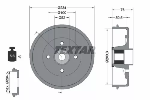 Brake Drum TEXTAR 94042400)