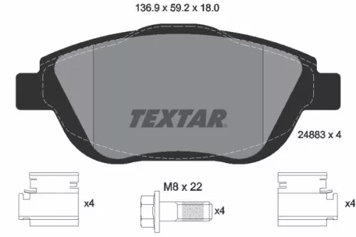 Remblokkenset, schijfrem TEXTAR 2488301)