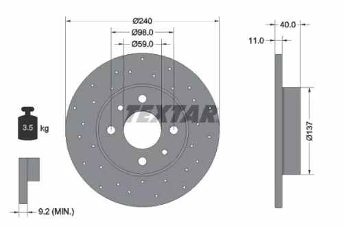 Brake Disc TEXTAR 92316003)
