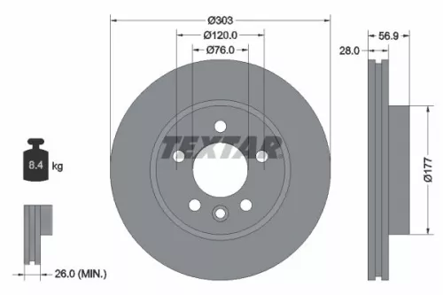 Remschijf TEXTAR 92228905)