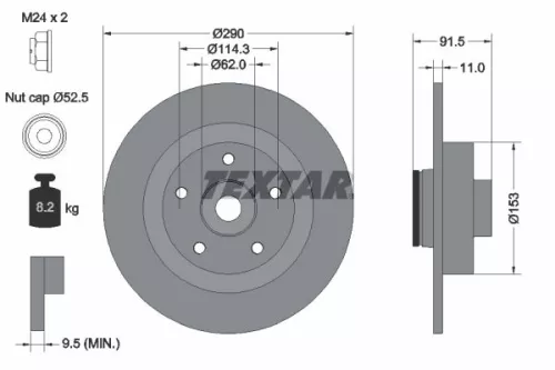 Remschijf TEXTAR 92317603)