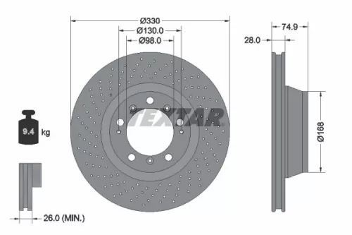 Remschijf TEXTAR 92218905)