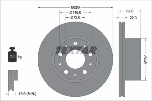 Remschijf TEXTAR 92344903)
