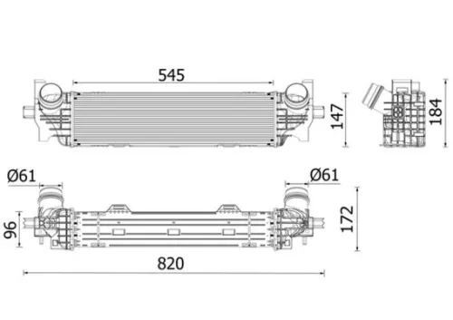 Laadluchtkoeler MAHLE CI 660 000P)
