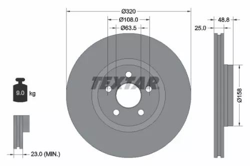 Remschijf TEXTAR 92326103)