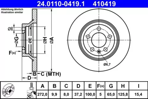 Remschijf ATE 24.0110-0419.1)