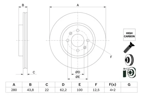 Remschijf BOSCH 0 986 479 E98)