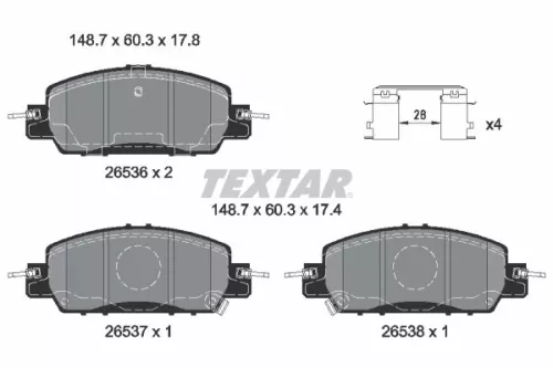 Remblokkenset, schijfrem TEXTAR 2653601)