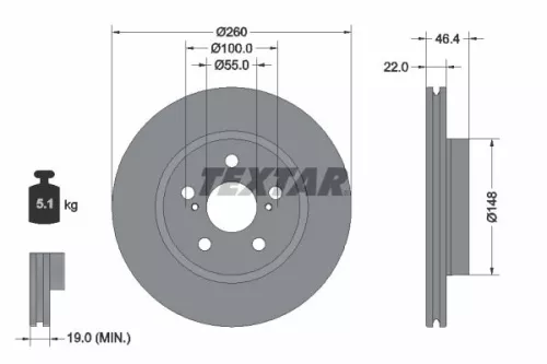 Remschijf TEXTAR 92345403)
