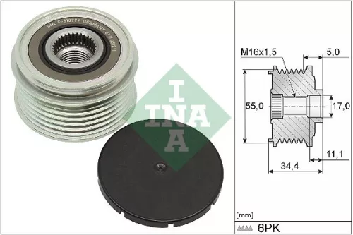 Vrijloopkoppeling van de dynamo Schaeffler INA 535 0357 10)