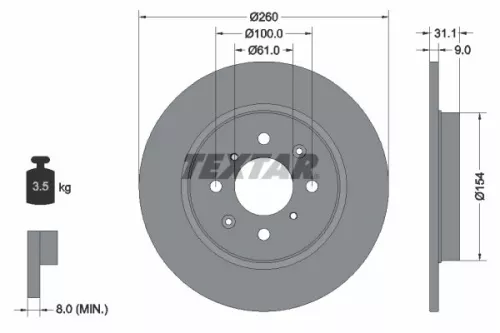 Remschijf TEXTAR 92234203)