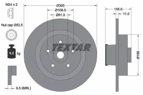 Remschijf TEXTAR 92252900)
