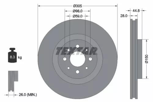 Remschijf TEXTAR 92228503)