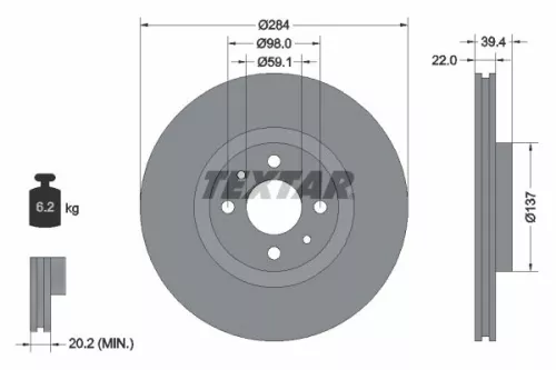 Brake Disc TEXTAR 92055203)