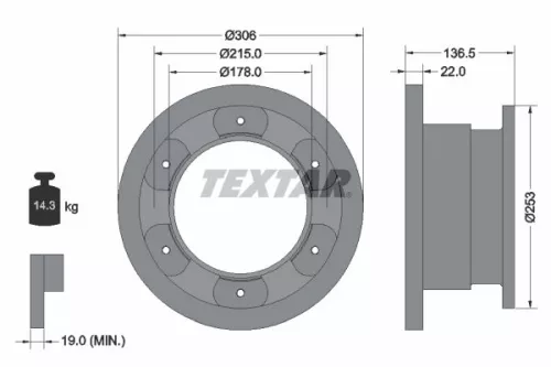 Remschijf TEXTAR 93127300)