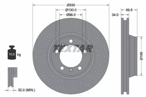 Remschijf TEXTAR 92150005)