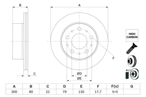Remschijf BOSCH 0 986 479 E02)
