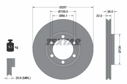 Remschijf TEXTAR 92075800)