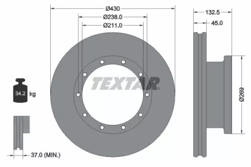 Remschijf TEXTAR 93087900)