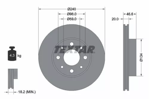 Remschijf TEXTAR 92090300)