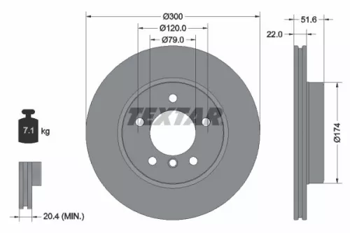 Remschijf TEXTAR 92097205)