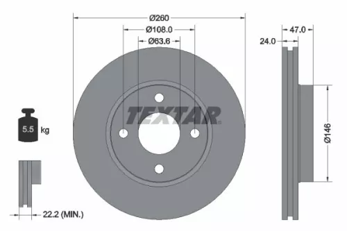 Remschijf TEXTAR 92063503)
