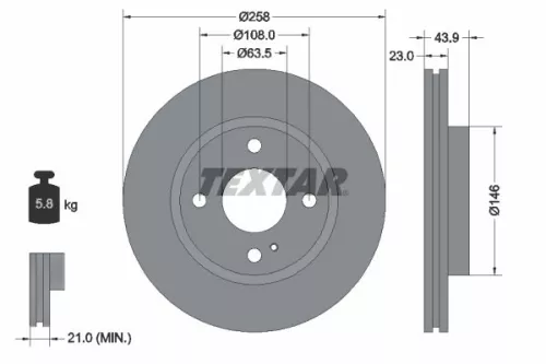 Remschijf TEXTAR 92176005)