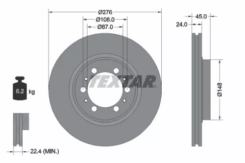 Remschijf TEXTAR 92079800)