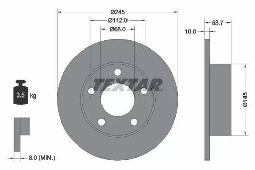 Remschijf TEXTAR 92090803)