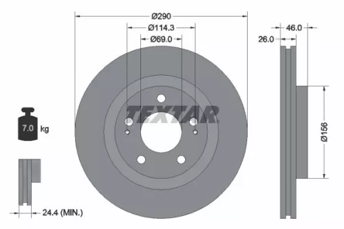 Remschijf TEXTAR 92148303)