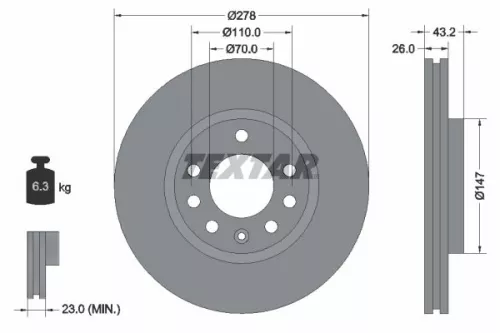 Remschijf TEXTAR 92156400)