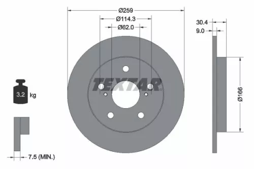 Remschijf TEXTAR 92164103)