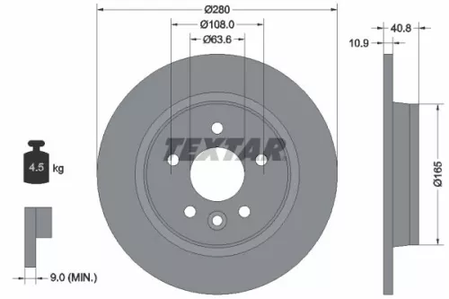 Brake Disc TEXTAR 92255603)