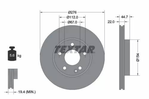 Remschijf TEXTAR 92131903)