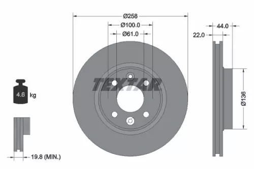 Brake Disc TEXTAR 92255203)