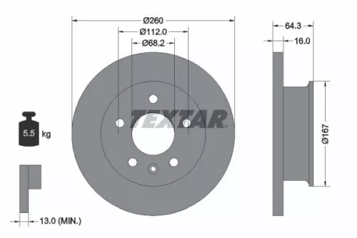 Remschijf TEXTAR 92055900)