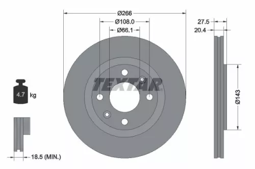 Remschijf TEXTAR 92048103)
