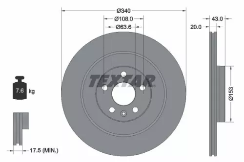 Remschijf TEXTAR 92304503)