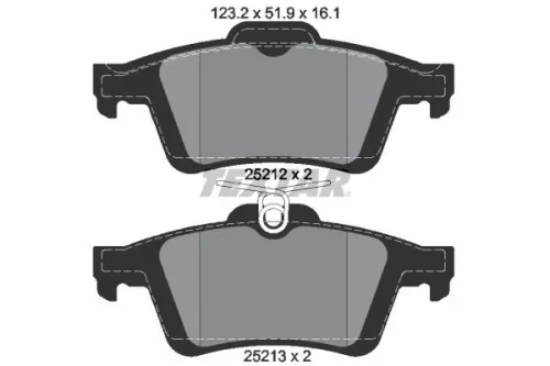 Brake Pad Set, disc brake TEXTAR 2521201)