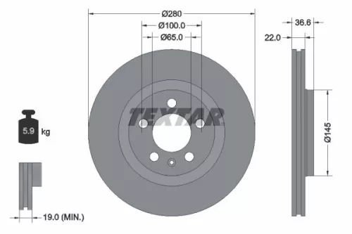 Remschijf TEXTAR 92082305)