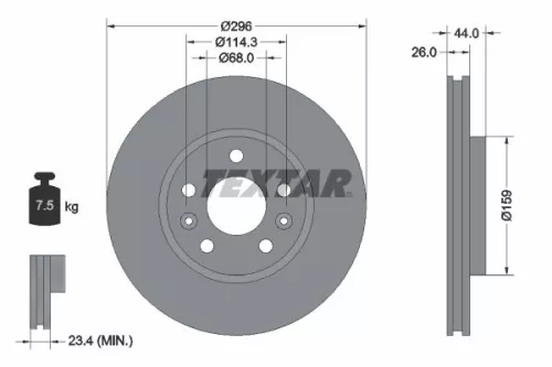 Remschijf TEXTAR 92300703)