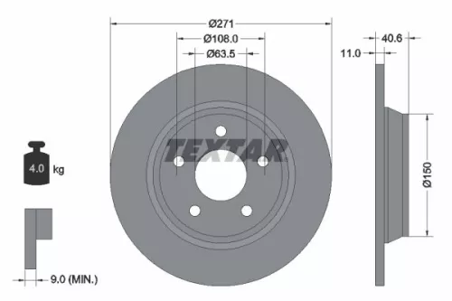 Remschijf TEXTAR 92303503)