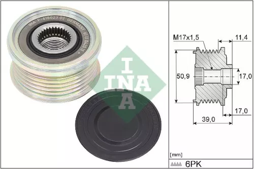 Vrijloopkoppeling van de dynamo Schaeffler INA 535 0358 10)