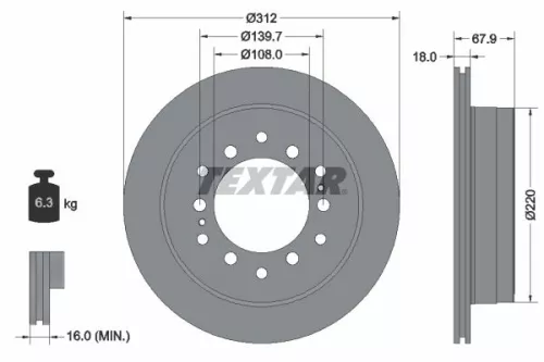 Remschijf TEXTAR 92231003)