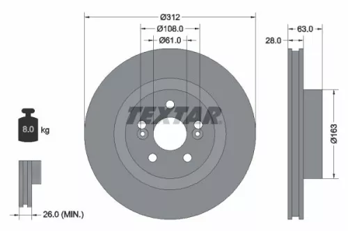 Remschijf TEXTAR 92167703)