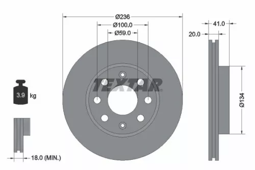 Remschijf TEXTAR 92133403)