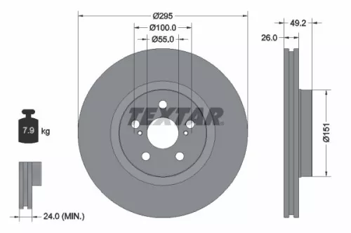 Remschijf TEXTAR 92135603)