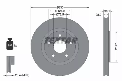 Remschijf TEXTAR 92278903)