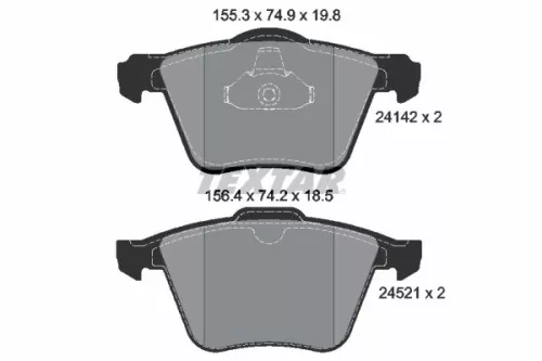 Remblokkenset, schijfrem TEXTAR 2414201)