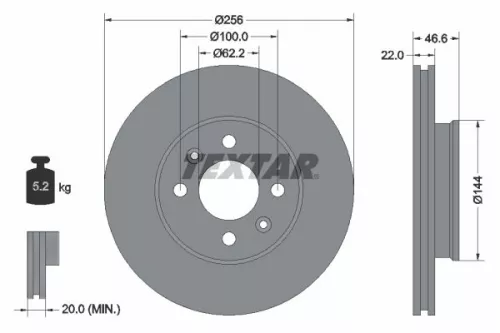 Remschijf TEXTAR 92164703)